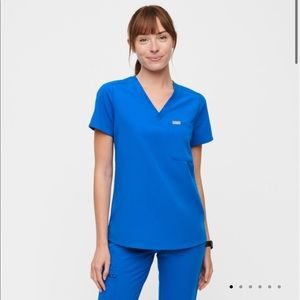 Figs Royal Blue one pocket scrub top.